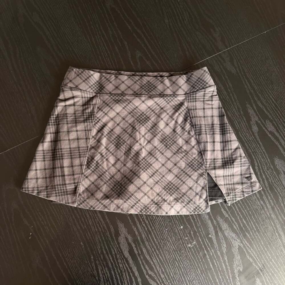 Pink Victoria's Secret Grey Plaid Skort School Girl Medium